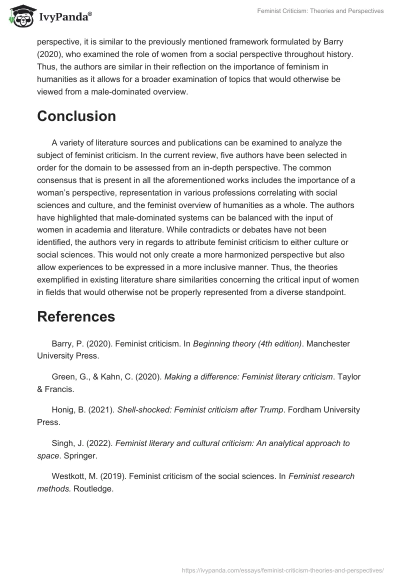 Feminist Criticism: Theories and Perspectives. Page 3