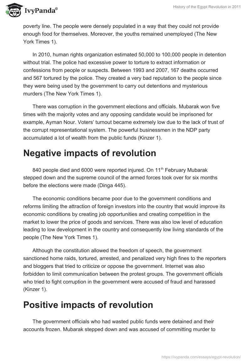 History of the Egypt Revolution in 2011. Page 2