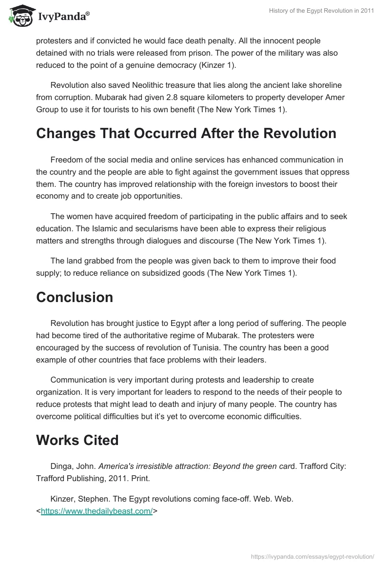 History of the Egypt Revolution in 2011. Page 3