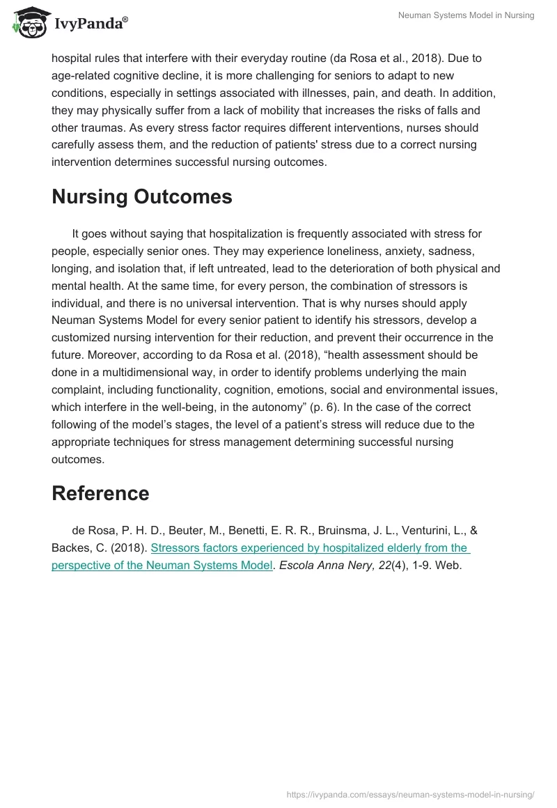 Neuman Systems Model in Nursing. Page 2