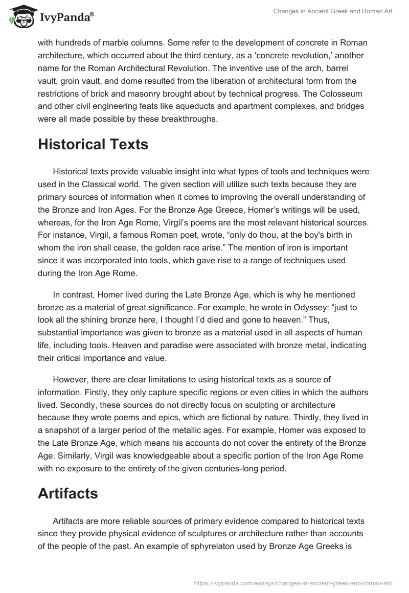 Changes in Ancient Greek and Roman Art. Page 3