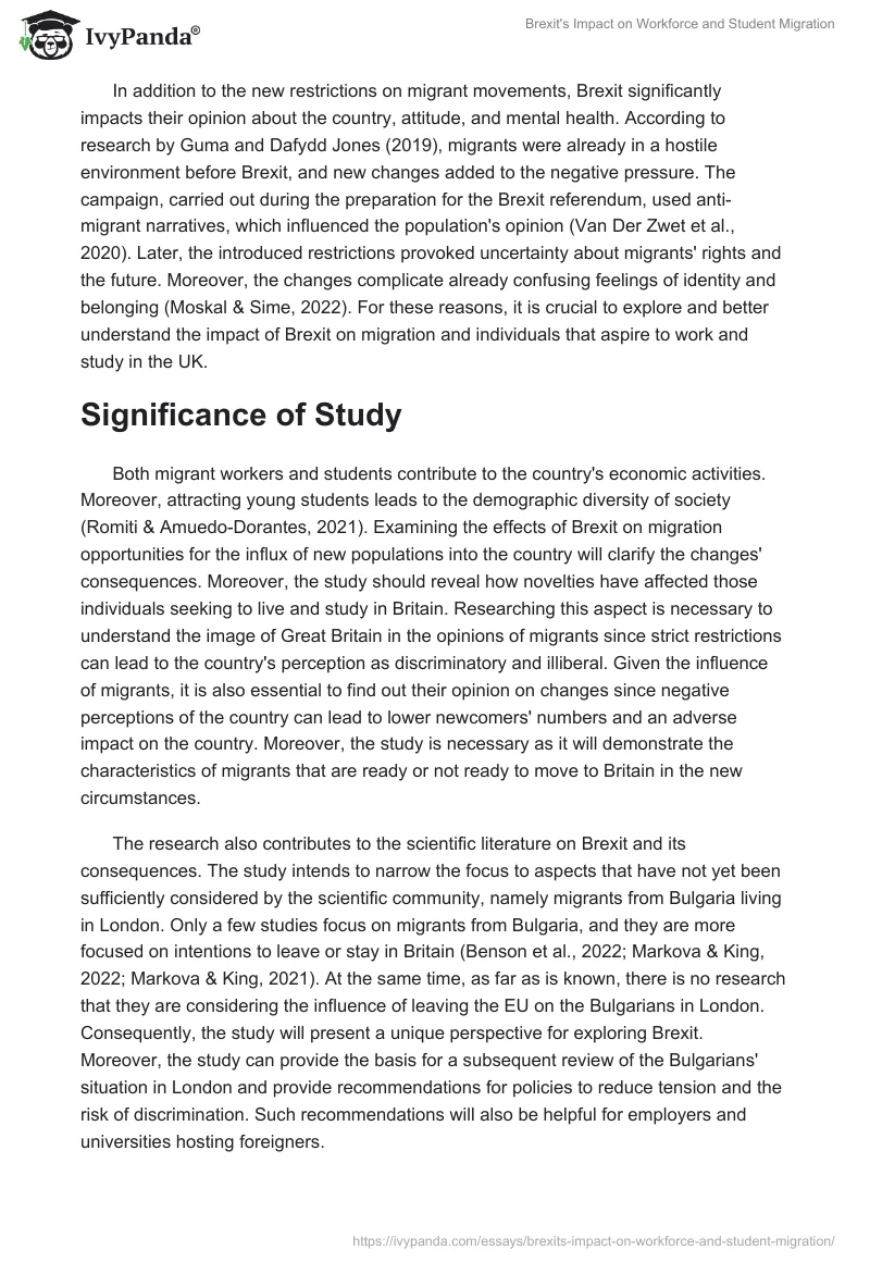 Brexit's Impact on Workforce and Student Migration. Page 3