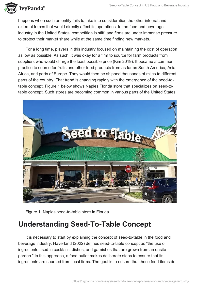 Seed-to-Table Concept in US Food and Beverage Industry. Page 2