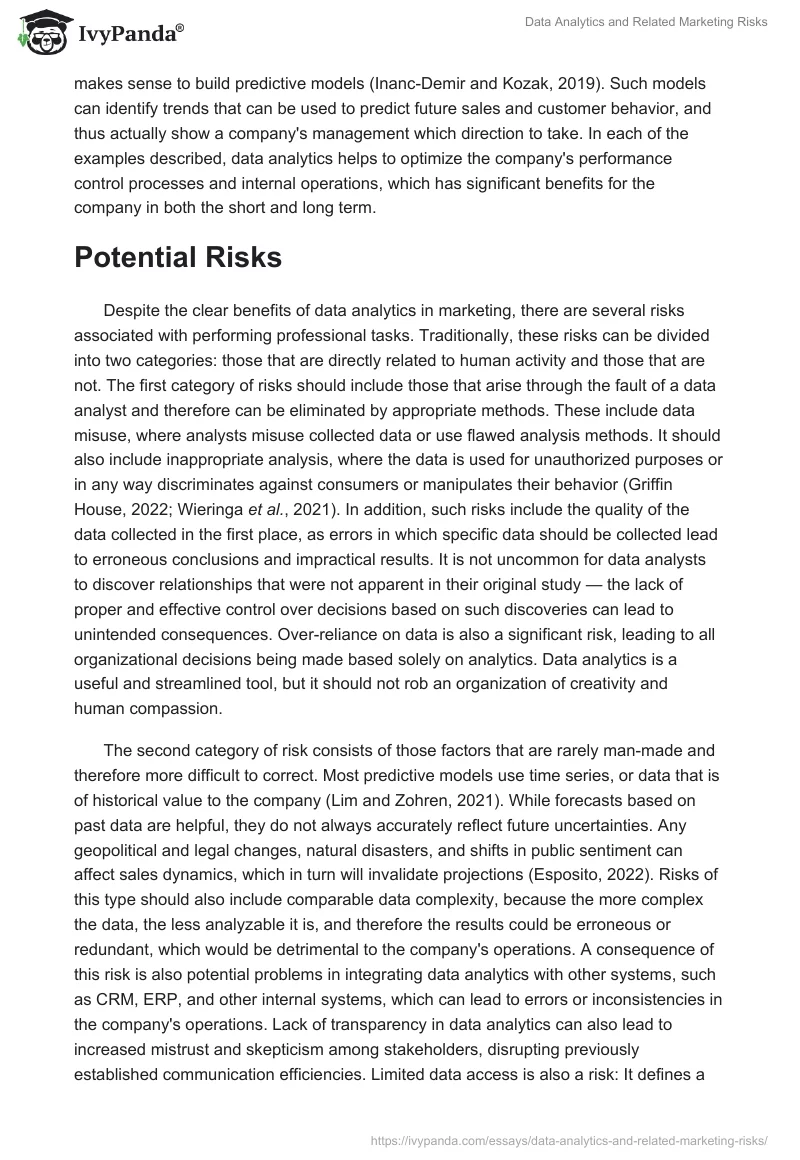 Data Analytics and Related Marketing Risks. Page 3