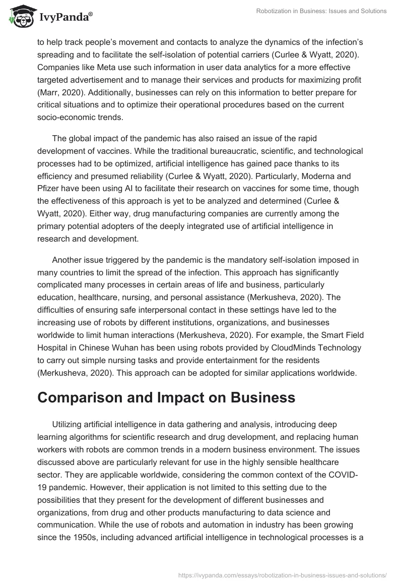 Robotization in Business: Issues and Solutions. Page 2