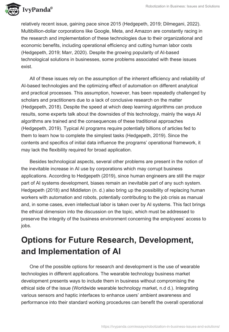 Robotization in Business: Issues and Solutions. Page 3