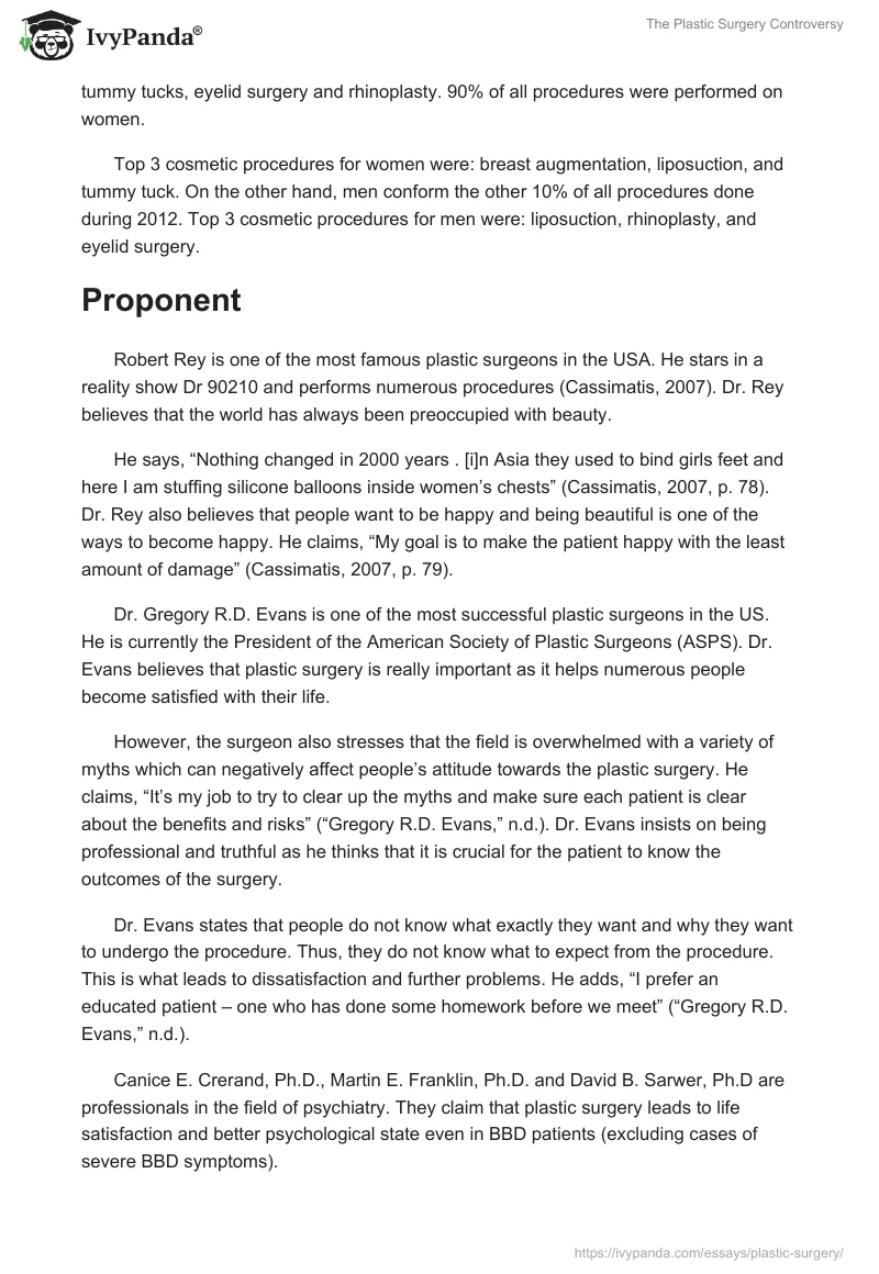 The Plastic Surgery Controversy. Page 3