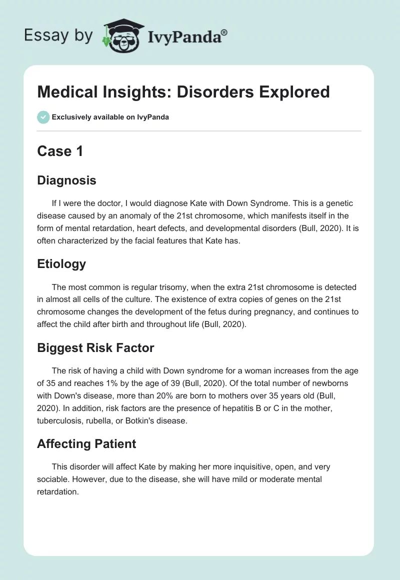 Medical Insights: Disorders Explored. Page 1