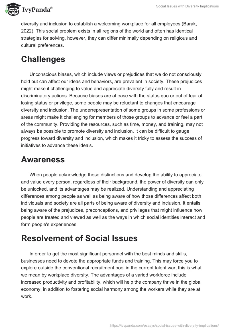 Social Issues with Diversity Implications. Page 3