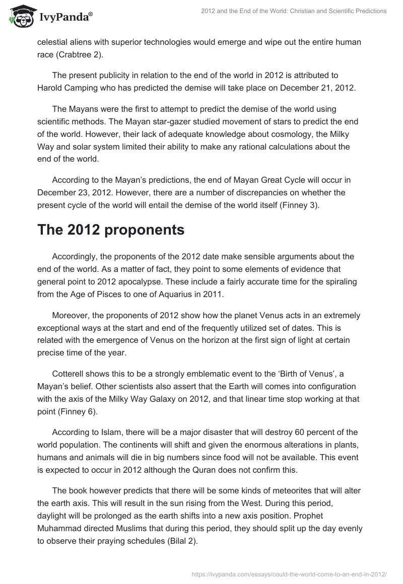 2012 and the End of the World: Christian and Scientific Predictions. Page 2