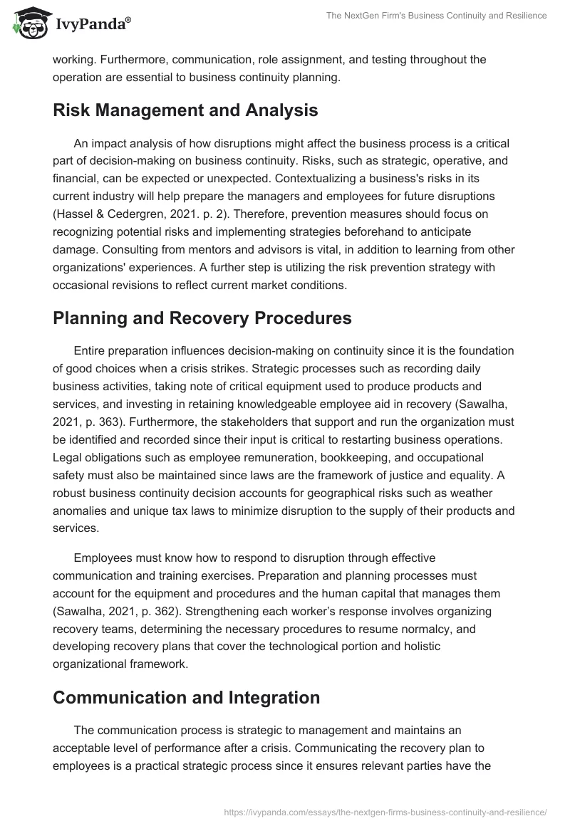 The NextGen Firm's Business Continuity and Resilience. Page 2