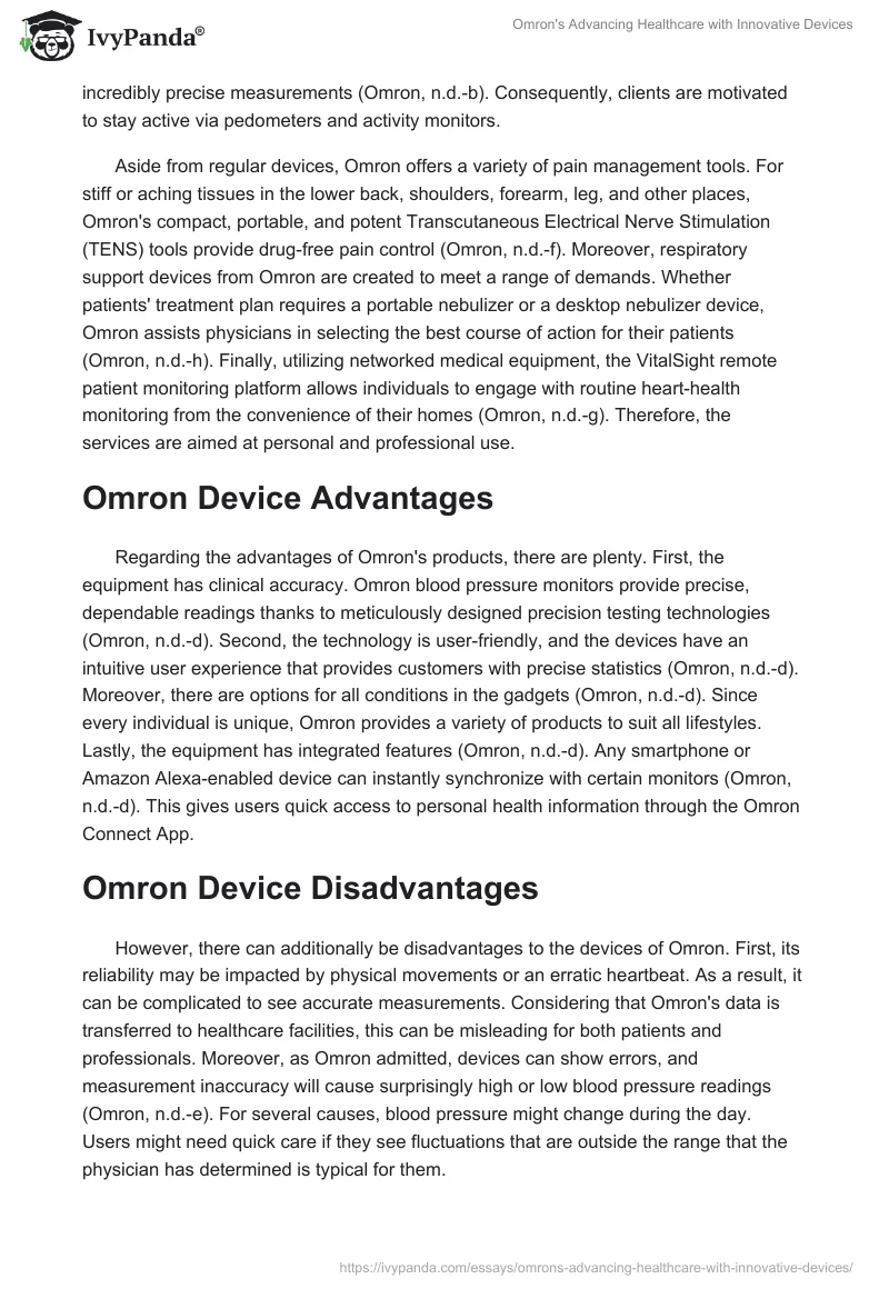 Omron's Advancing Healthcare with Innovative Devices. Page 3
