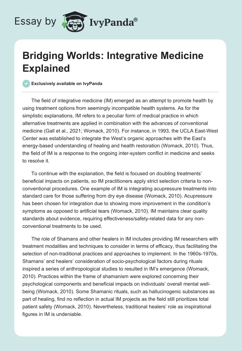 Bridging Worlds: Integrative Medicine Explained. Page 1