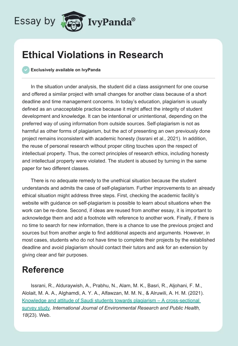 Ethical Violations in Research. Page 1