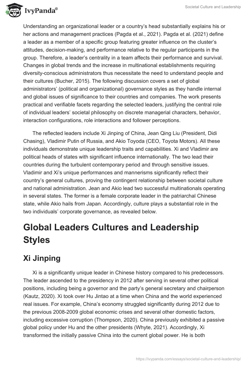 Societal Culture and Leadership. Page 4