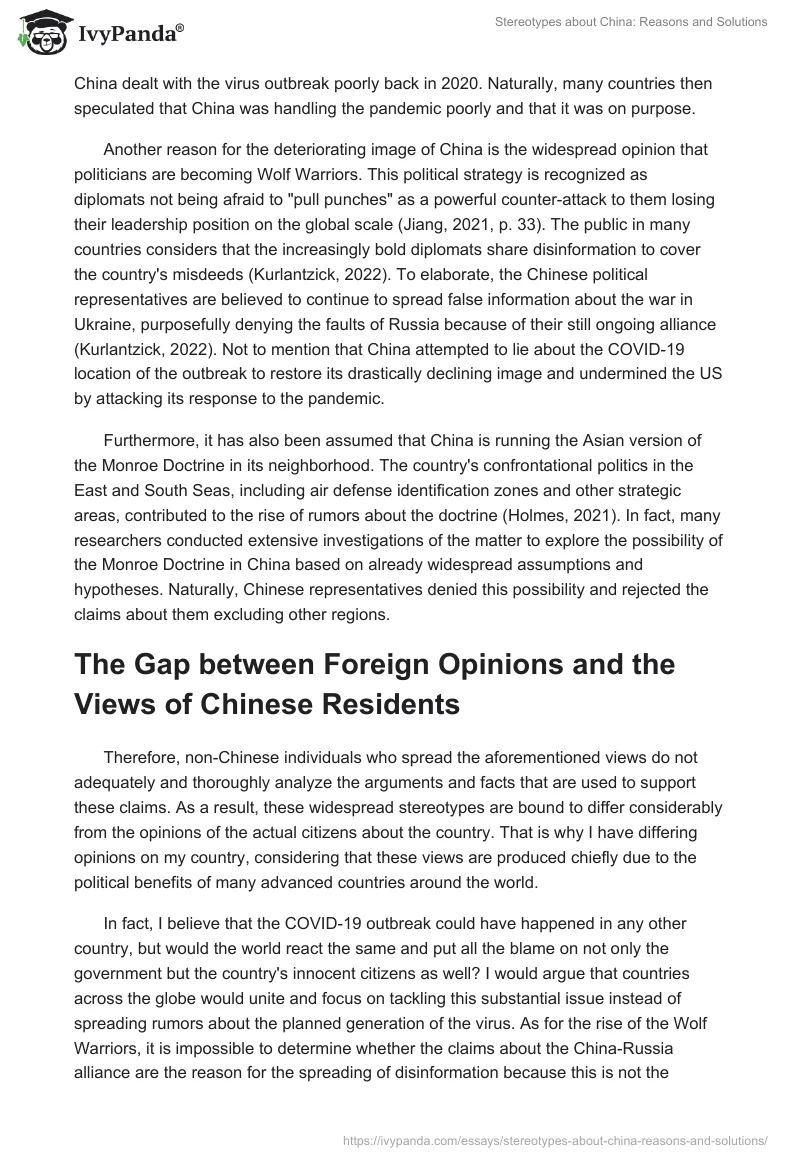 Stereotypes about China: Reasons and Solutions. Page 2