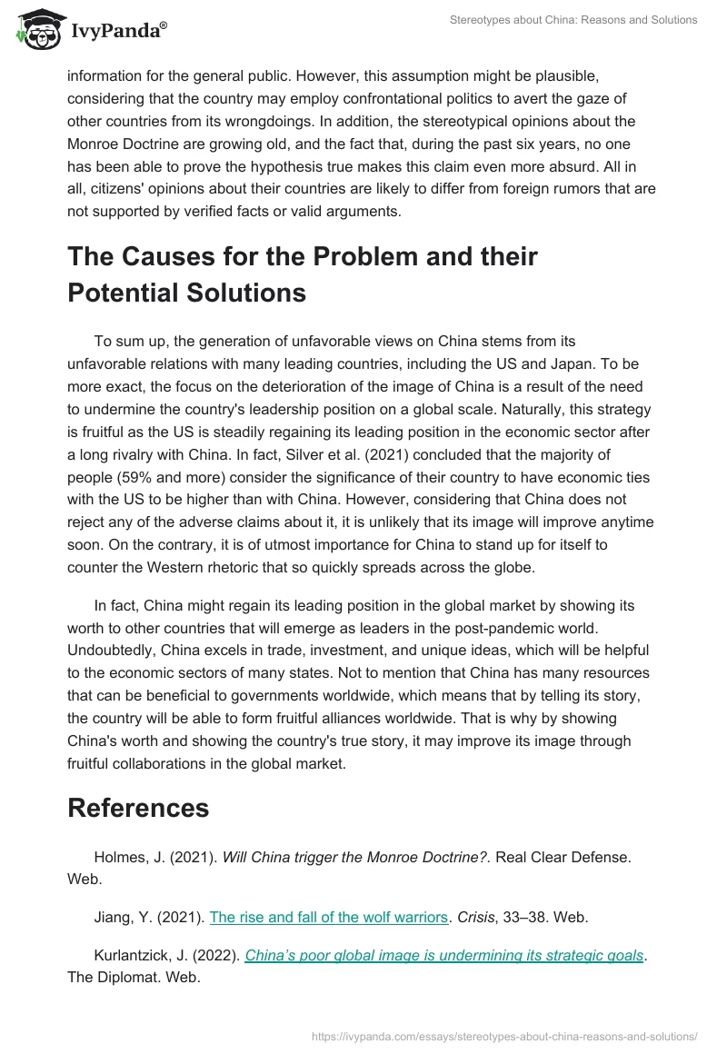 Stereotypes about China: Reasons and Solutions. Page 3