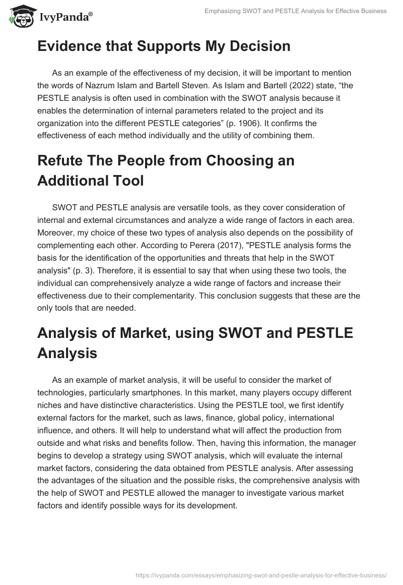 Emphasizing SWOT and PESTLE Analysis for Effective Business. Page 2