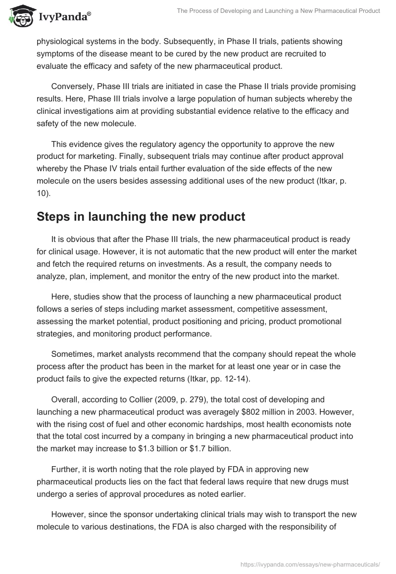 The Process of Developing and Launching a New Pharmaceutical Product . Page 2