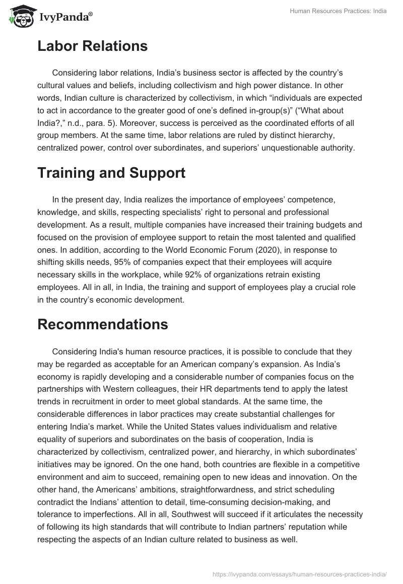 Human Resources Practices: India. Page 2