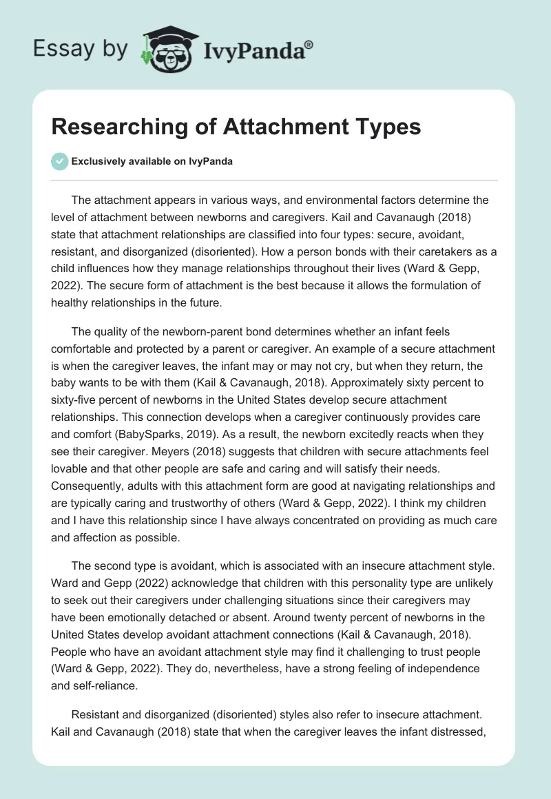 Researching of Attachment Types. Page 1