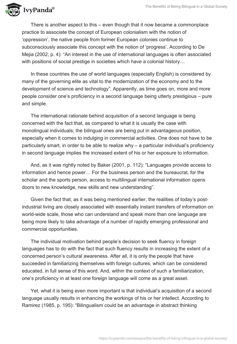 The Benefits of Being Bilingual in a Global Society. Page 3