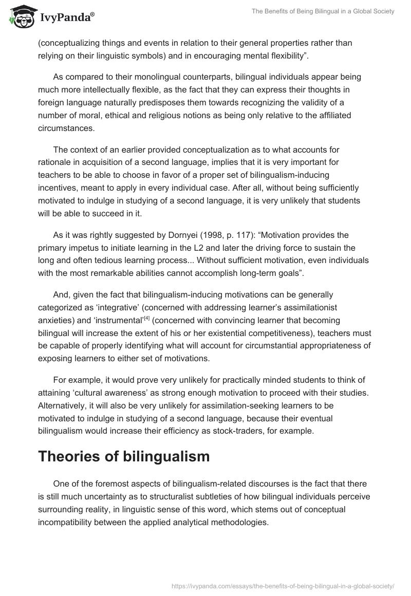 The Benefits of Being Bilingual in a Global Society. Page 4