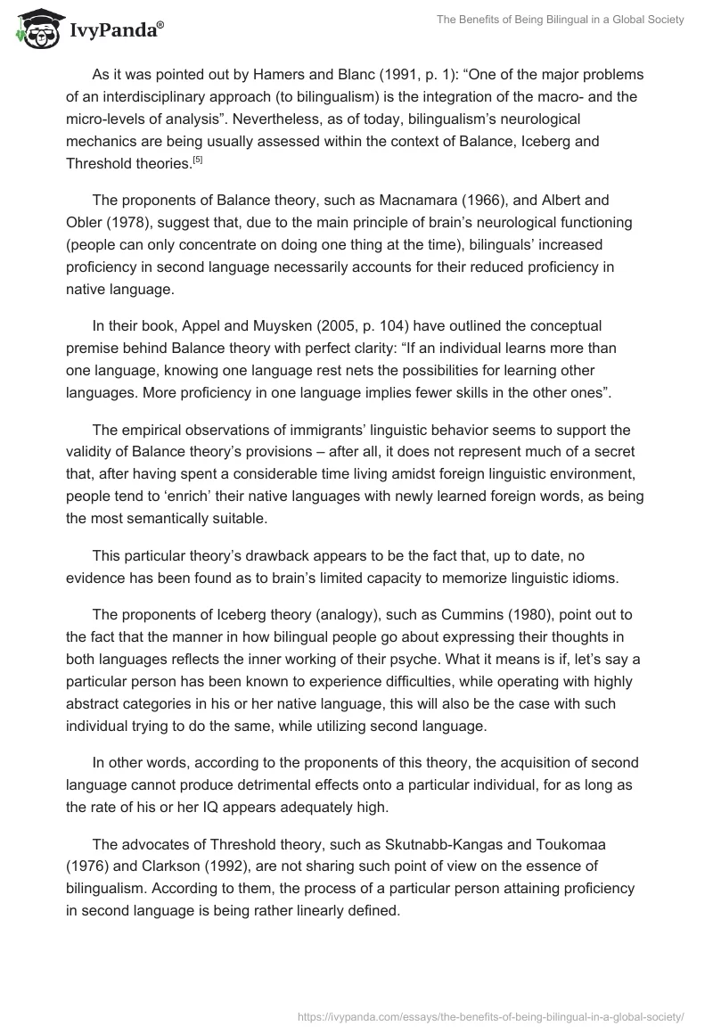 The Benefits of Being Bilingual in a Global Society. Page 5