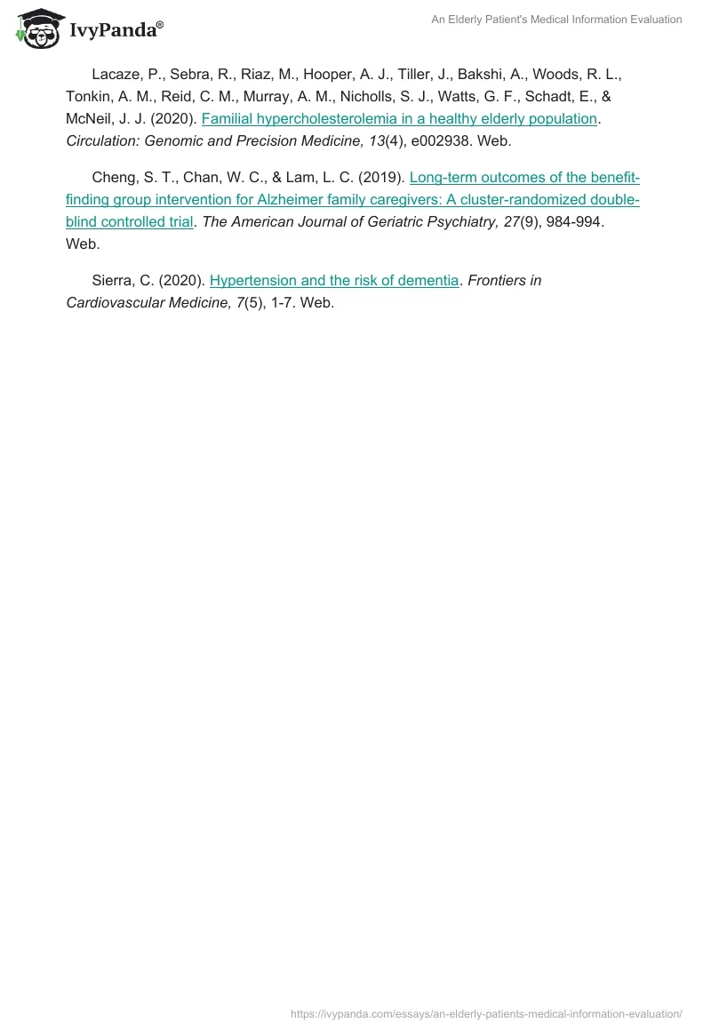 An Elderly Patient's Medical Information Evaluation. Page 4