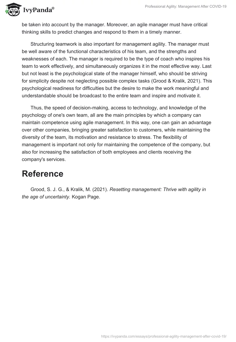 Professional Agility: Management After COVID-19. Page 2