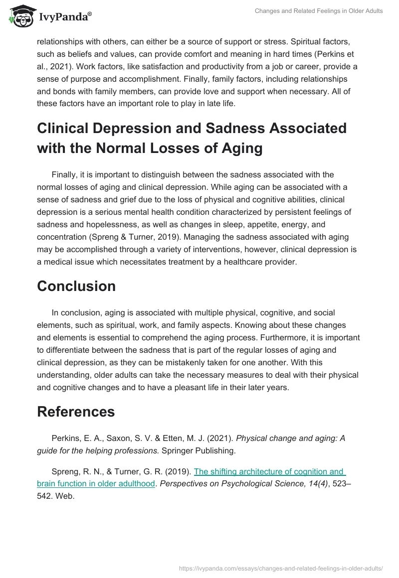 Changes and Related Feelings in Older Adults. Page 2