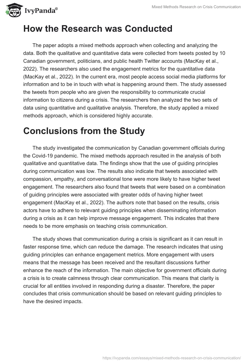 Mixed Methods Research on Crisis Communication. Page 2