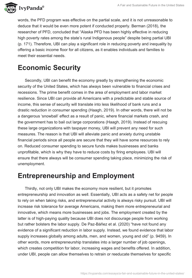 A Fair and Sustainable Future in the United States. Page 2