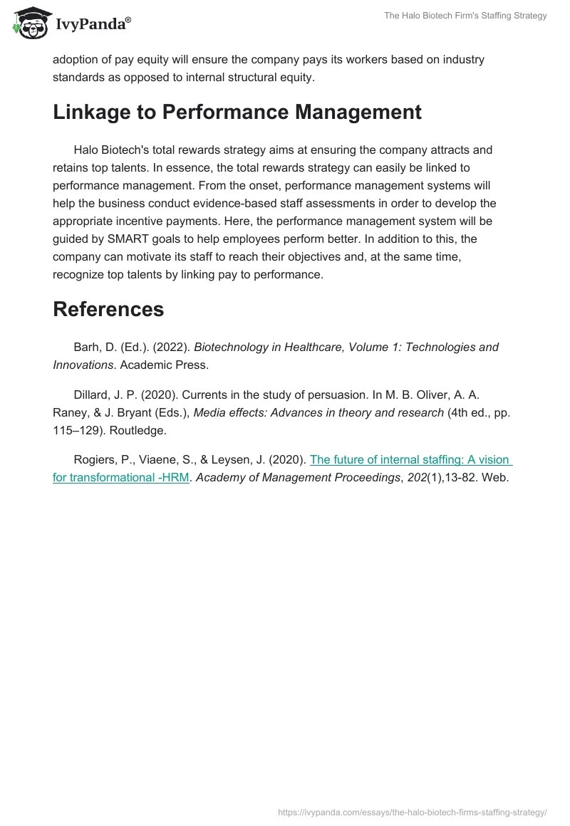 The Halo Biotech Firm's Staffing Strategy. Page 2