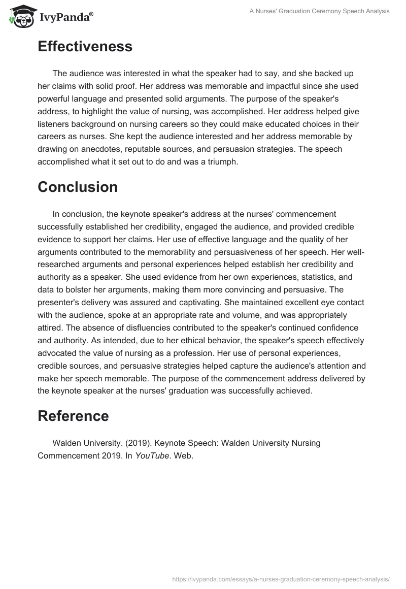 A Nurses' Graduation Ceremony Speech Analysis. Page 3