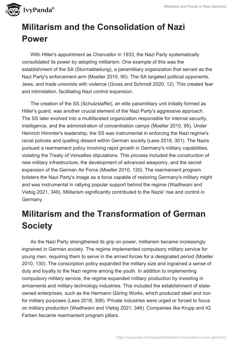 Militarism and Power in Nazi Germany. Page 2