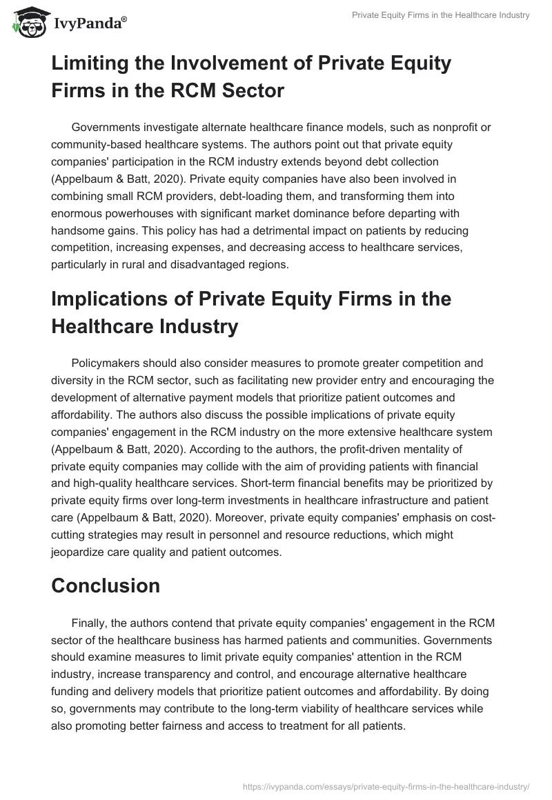 Private Equity Firms in the Healthcare Industry. Page 2