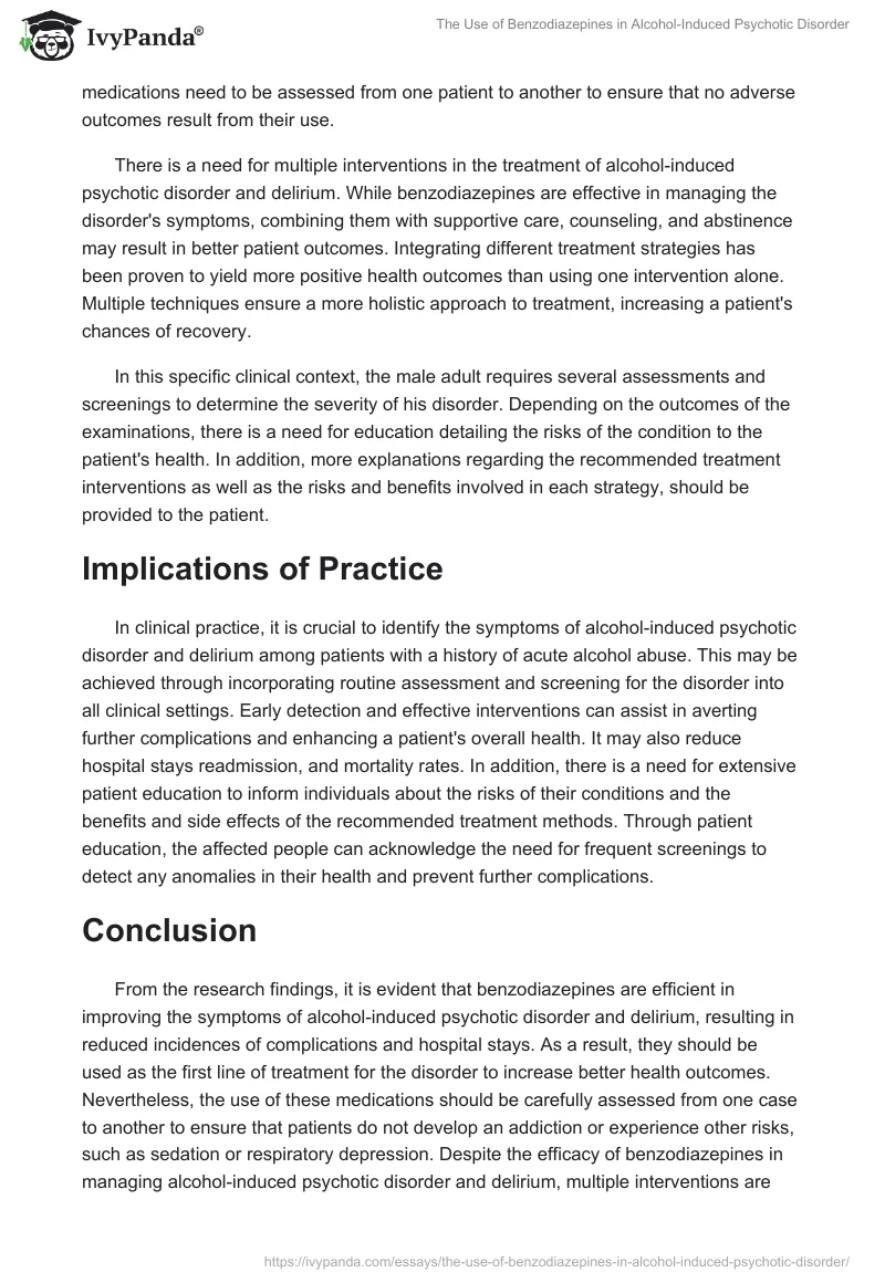 The Use of Benzodiazepines in Alcohol-Induced Psychotic Disorder. Page 3