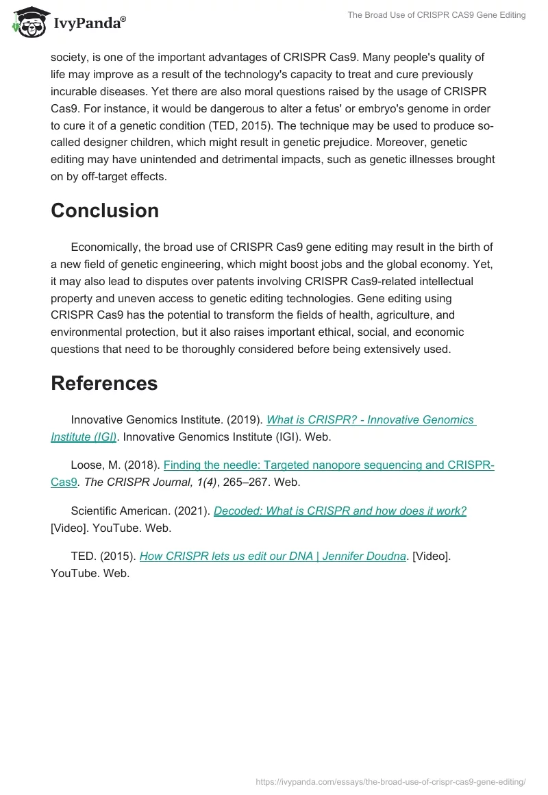 The Broad Use of CRISPR CAS9 Gene Editing. Page 2