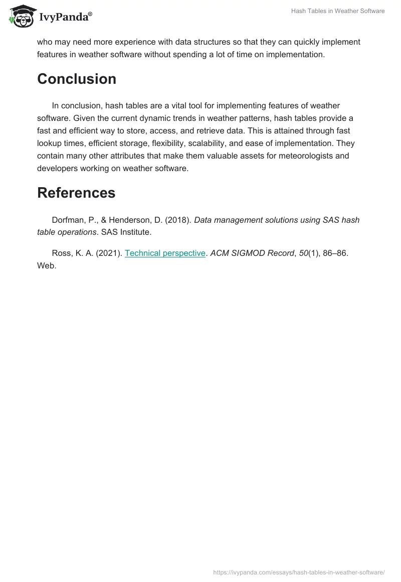 Hash Tables in Weather Software. Page 2