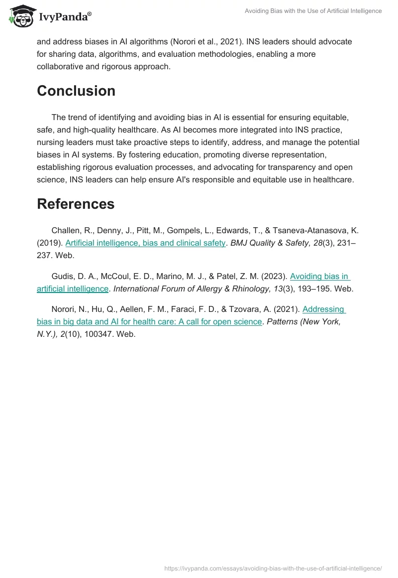 Avoiding Bias with the Use of Artificial Intelligence. Page 2
