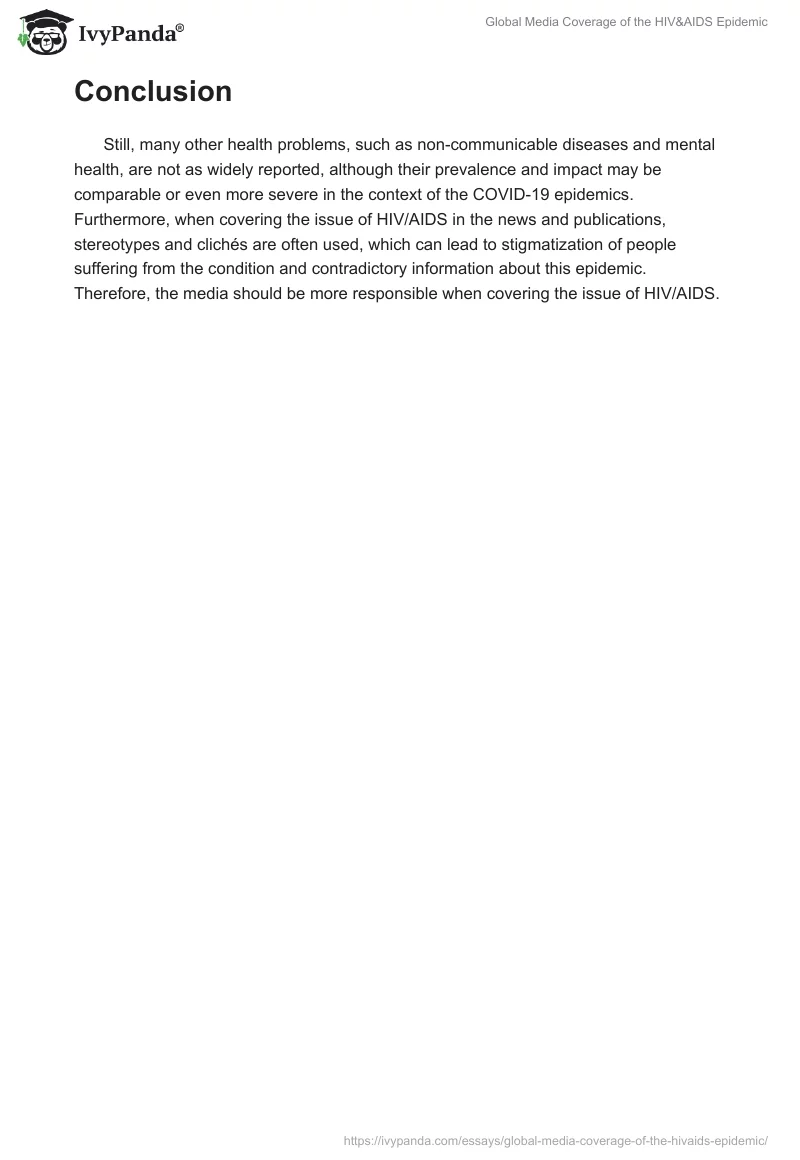 Global Media Coverage of the HIV&AIDS Epidemic. Page 2