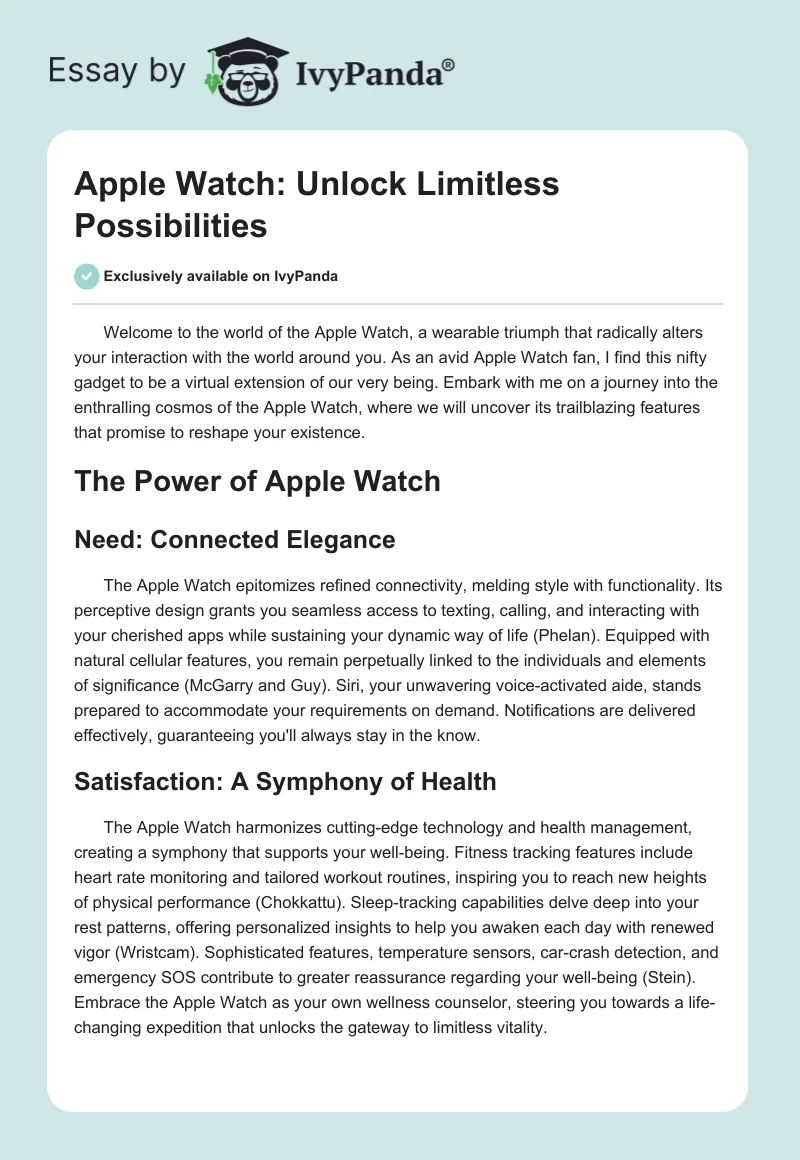 Apple Watch: Unlock Limitless Possibilities. Page 1