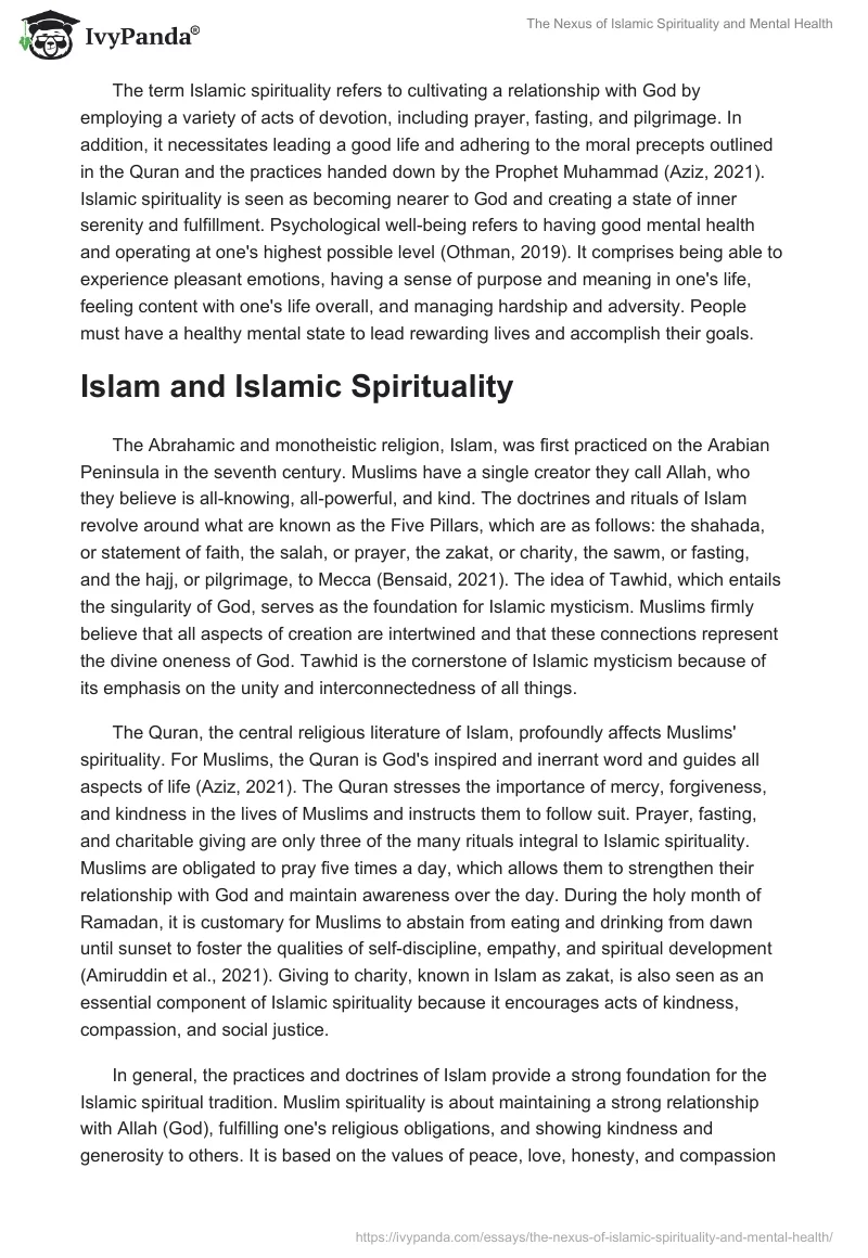 The Nexus of Islamic Spirituality and Mental Health. Page 2