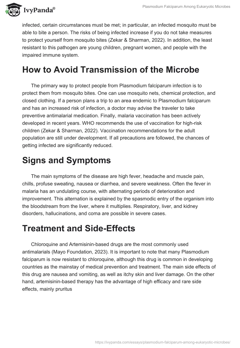 Plasmodium Falciparum Among Eukaryotic Microbes. Page 2