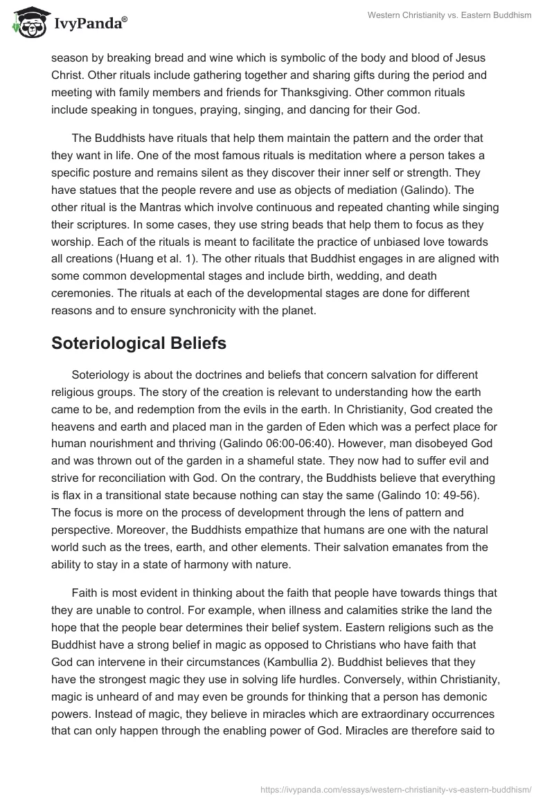 Western Christianity vs. Eastern Buddhism. Page 2