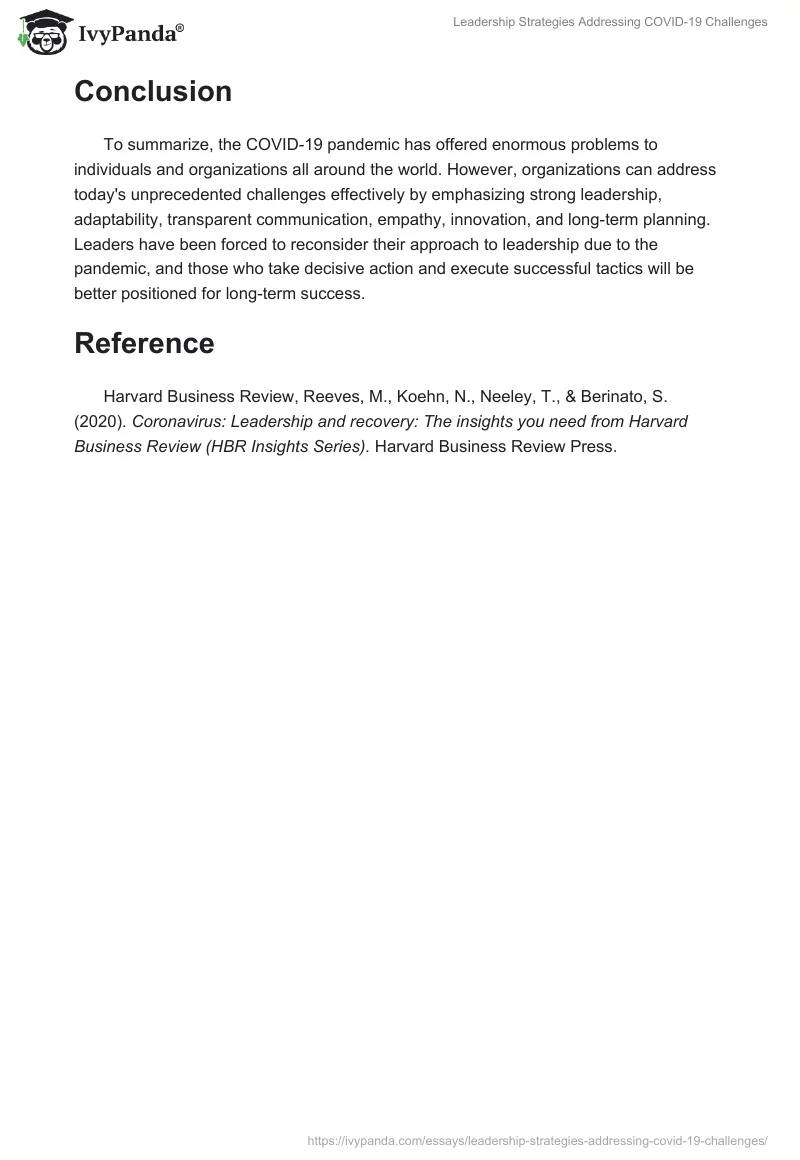 Leadership Strategies Addressing COVID-19 Challenges. Page 2