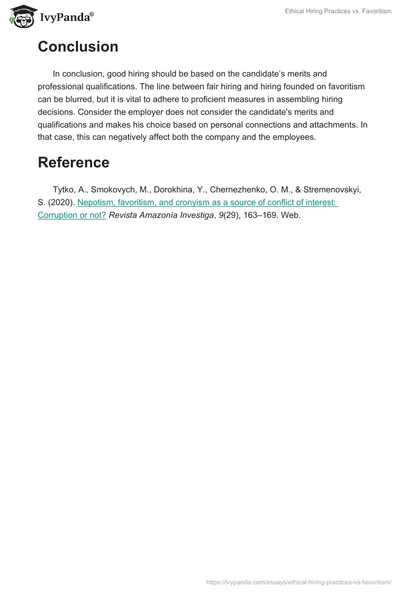 Ethical Hiring Practices vs. Favoritism. Page 2