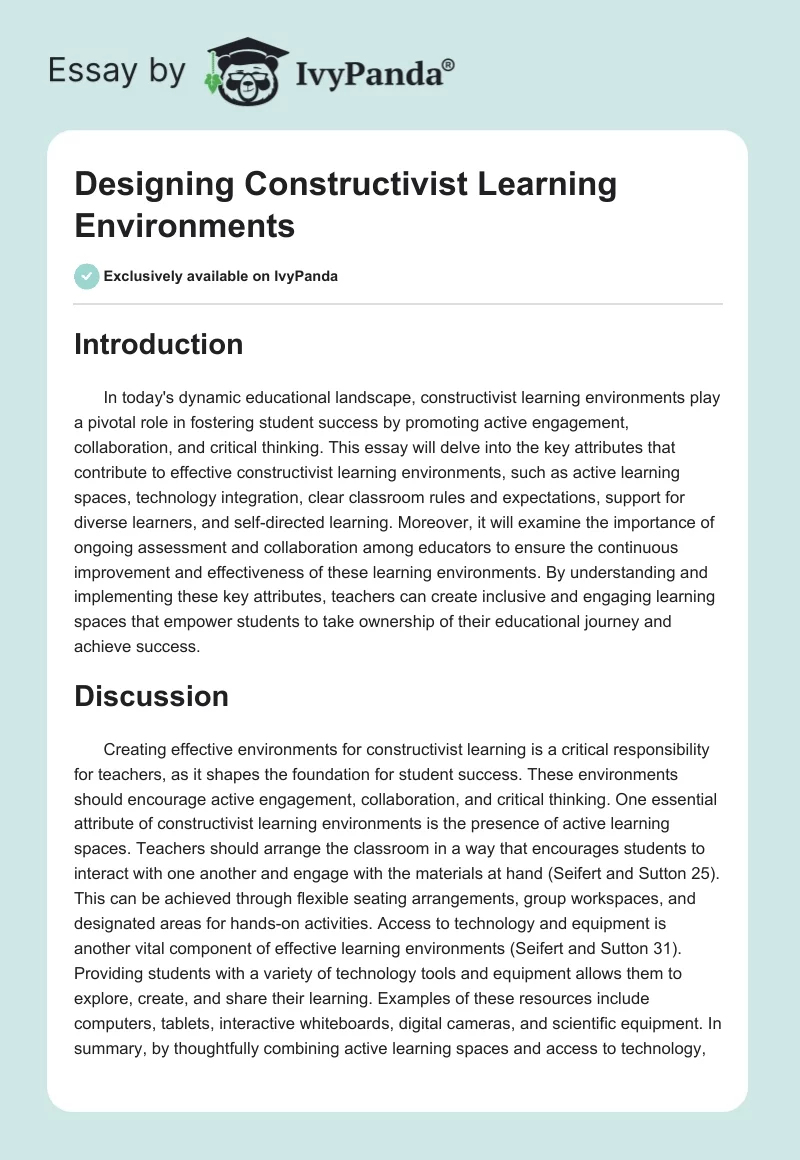 Designing Constructivist Learning Environments. Page 1