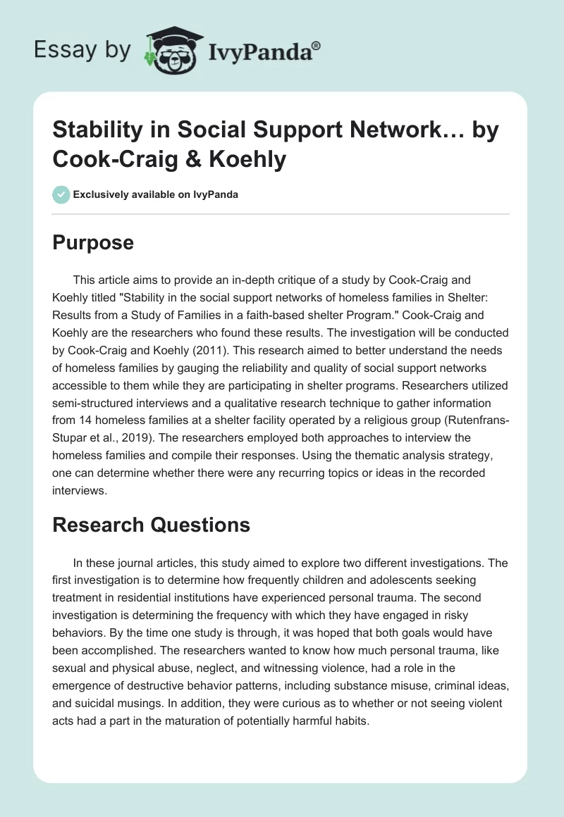 "Stability in Social Support Network…" by Cook-Craig & Koehly. Page 1